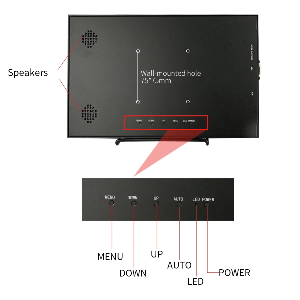 11,6 дюймов 1920X1080 ips lcd Портативный дисплей с VGA/HDMI интерфейсом 10,1 дюймов компьютерный игровой монитор ПК для PS3/PS4/XBOx360