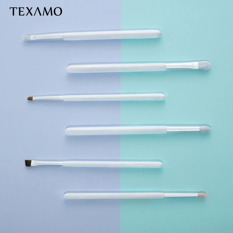 Texamo 6 шт. макияж для глаз набор начинающих кисти инструментов Тени век подводка