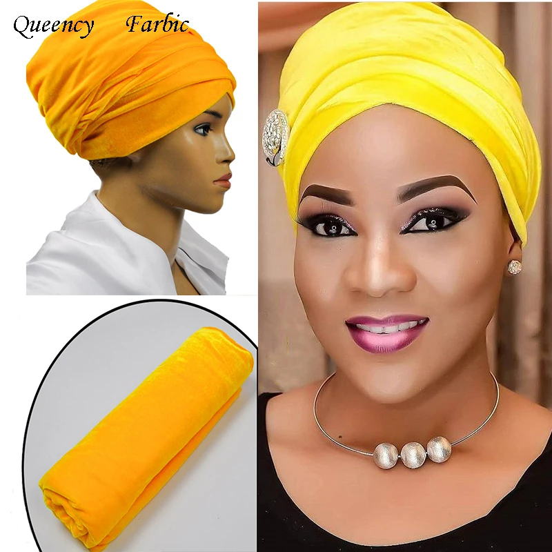 HQT02 новый модный Африканский твердый головной платок и шарф мягкий тюрбан