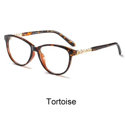 Tortoise Ralferty, Элегантные Женские оправы для очков,, роскошные Кристальные Стразы, прозрачная оправа для очков, очки с нулевыми точками, близорукость, F95161 - Цвет оправы: Tortoise