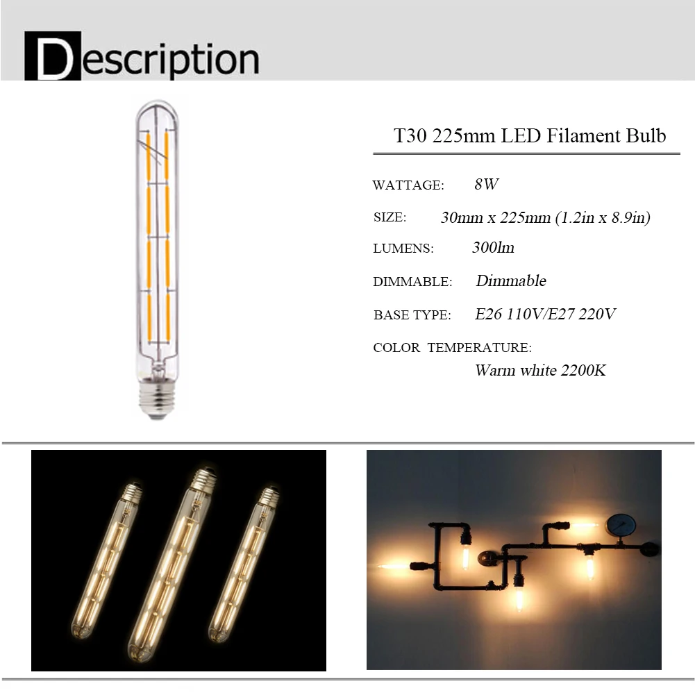 5 шт T20 T30 T45 лампада led Ретро нить накаливания свет e27 e12 светодиодные лампы накаливания Новинка Lights Декор для дома