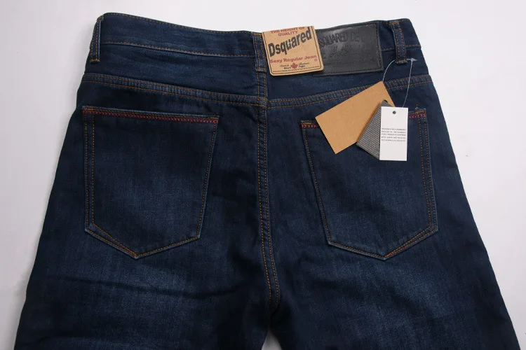 2015 Fashion Denim long Jeans Men Famous Brand hole fashion Slim Straight Ripped for | Мужская одежда