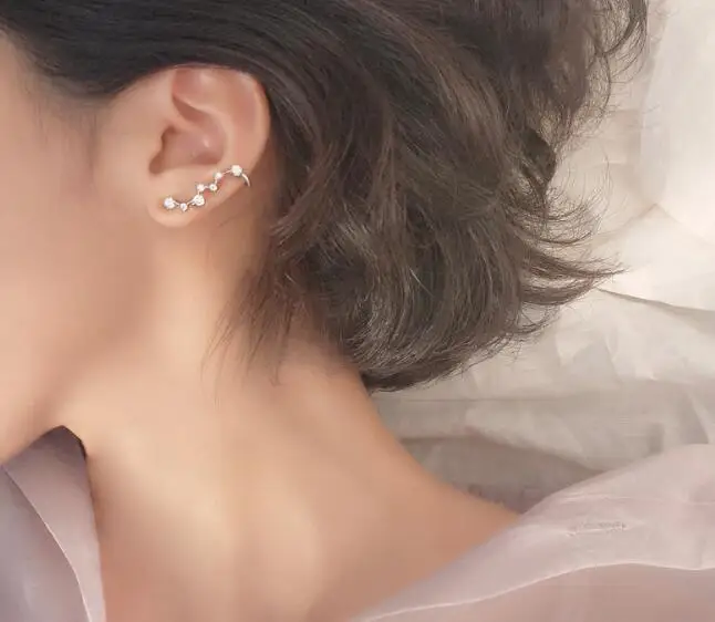 1 пара на 100% реальная. Женские серебряные ювелирные изделия серьги-клипсы с