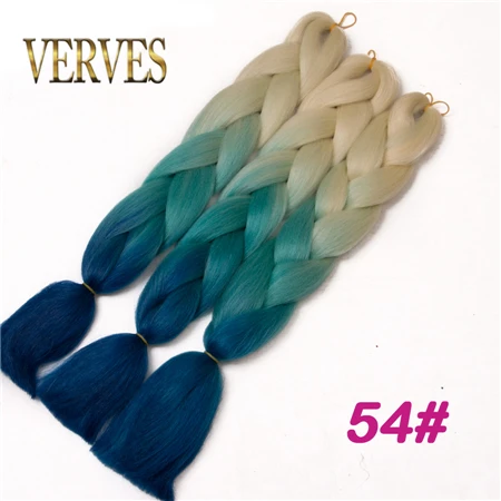 # Серый VERVES плетеные волосы 1 шт. 24 ''большие синтетические косы 100 г/шт., вязанные волосы с эффектом омбре, высокотемпературное волокно для наращивания волос - Цвет: # Серый