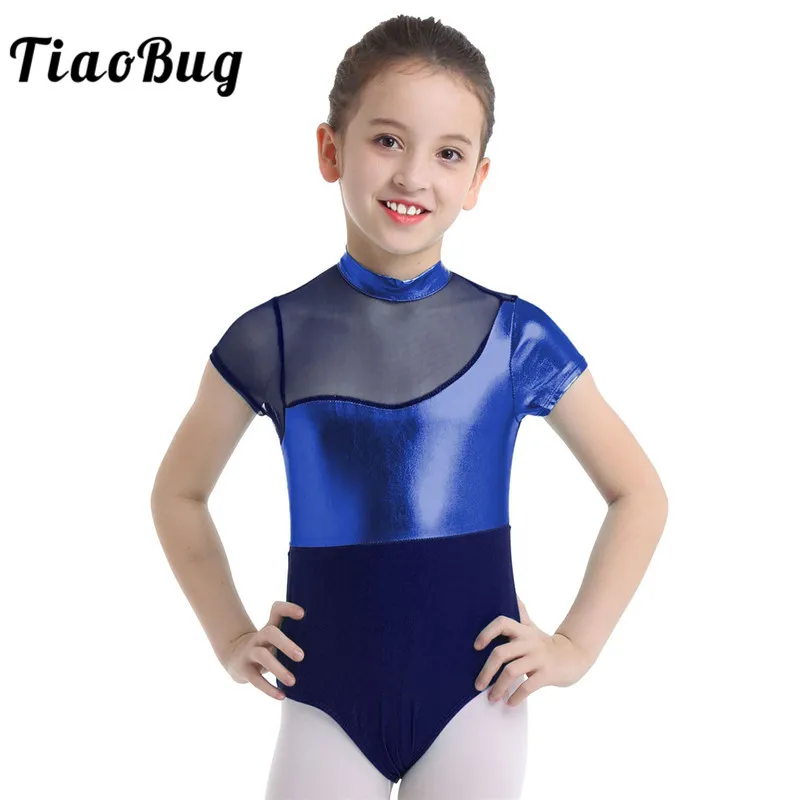 TiaoBug/детский спортивный костюм с короткими рукавами для подростков блестящий