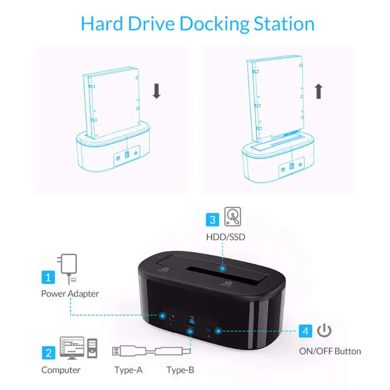 Orico Hdd док-станция 5 Гбит/с супер Скорость Usb 3,0 для жесткого диска с интерфейсом Sata док-станция для 3,5 дюймовый жесткий диск