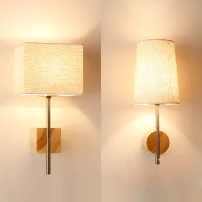 Oak Modern E27 wooden Wall Lamp Lights For Bedroom Home Lighting Night Sconce solid wall light Luminaria Lamparas | Лампы и освещение