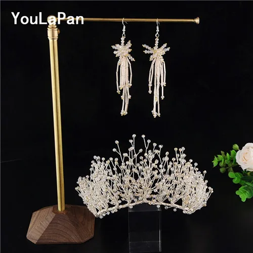 Amber one set YouLaPan HP193 Корона невесты свадебная тиара Корона для волос Корона невесты свадебные украшения для волос Свадебные аксессуары для волос - Окраска металла: Amber one set