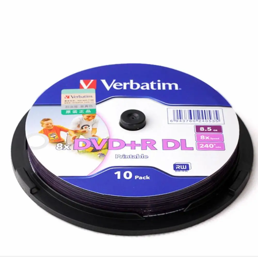 10 шт. для Verbatim blank Печатный DVD + R DL 8X двухслойный дисков dl 8 5 Гб в оригинальной