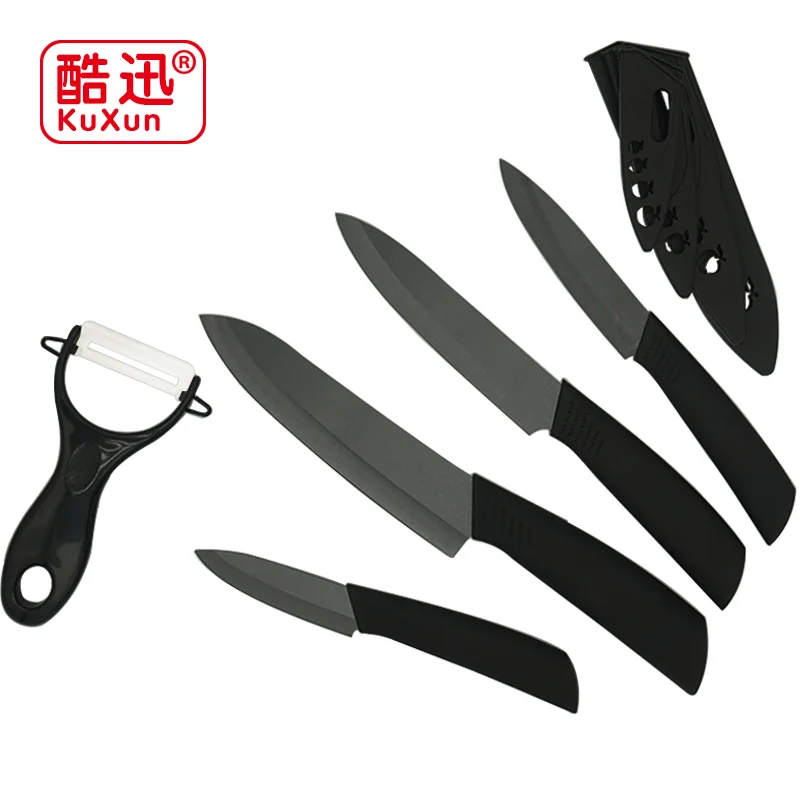 KuXun 5 Шт./компл. Циркония 100% Керамический Нож 3 &quot4&quot &quot6&quot Дюйма + Овощечистка