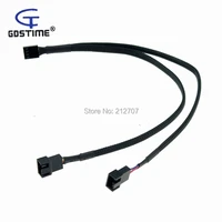 50pcs/lot 4Pin Female Y-Splitter to 4 Pin/3 Pin Male Mainboard Power Cable Adapter PC Computer Case Fan Connect Wire
