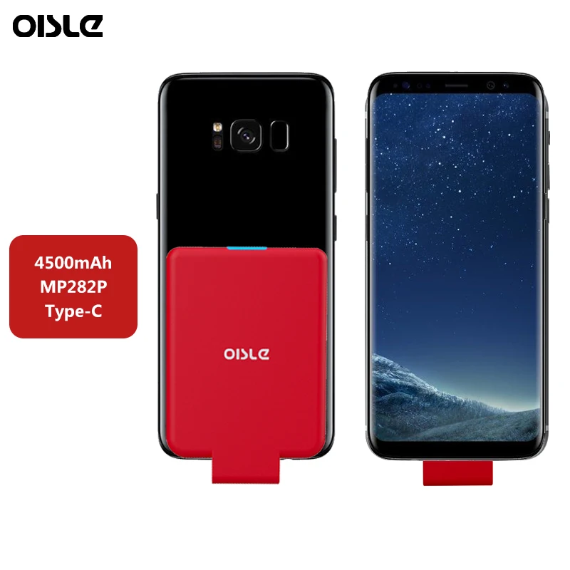 OISLE 4500 мАч/Type C зарядное устройство чехол внешний USB Power Bank для мини зарядки Samsung S8 S9