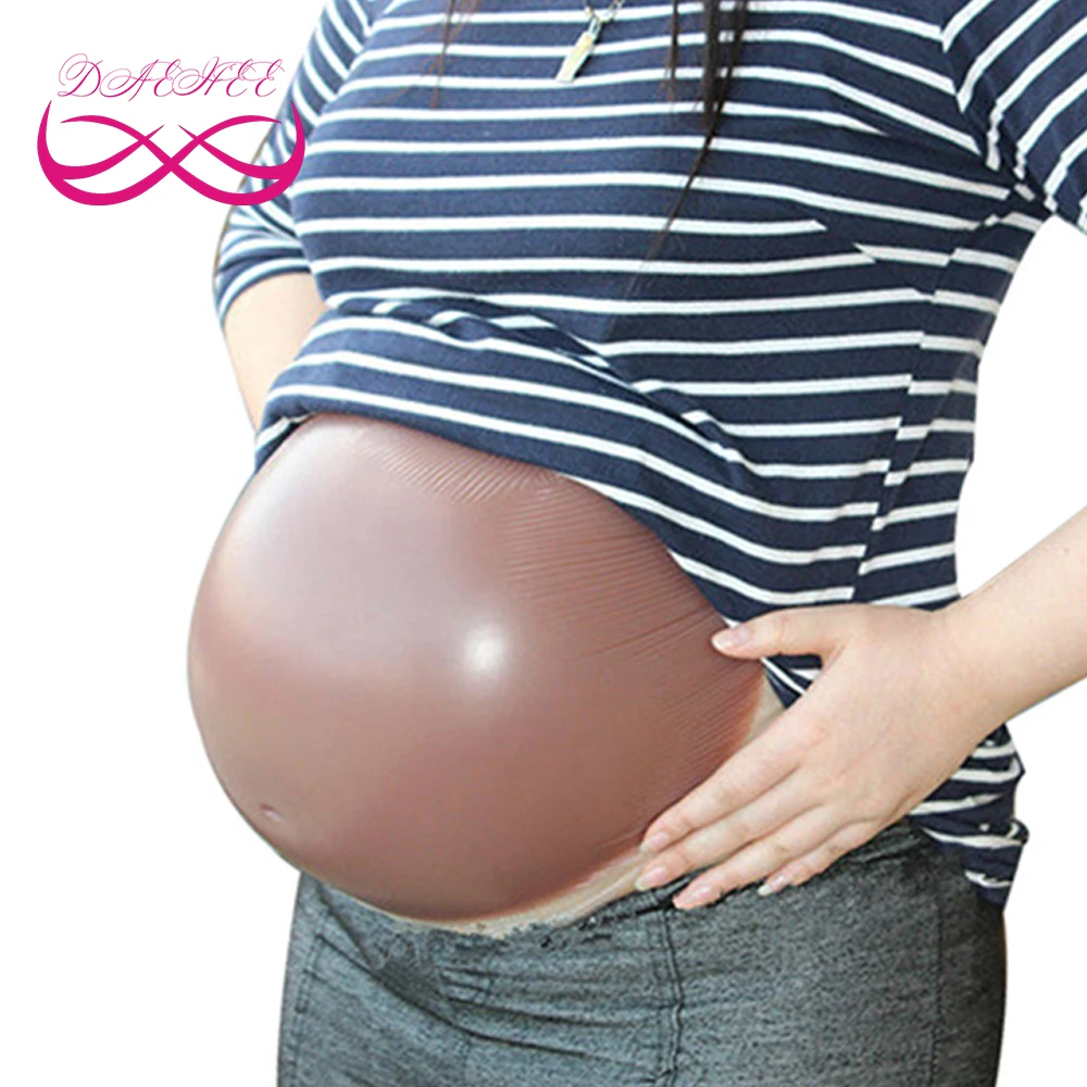 

Brown Color 10x 5000g Twins Soft Silicone Fake Pregnancy Belly Bump Tummy with Strap Backside Self-Adhesive For Men Women Actor