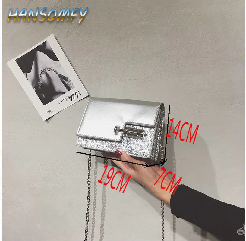 Женская мини-сумка на цепочке HANSOMFY модная маленькая квадратная сумка-мессенджер