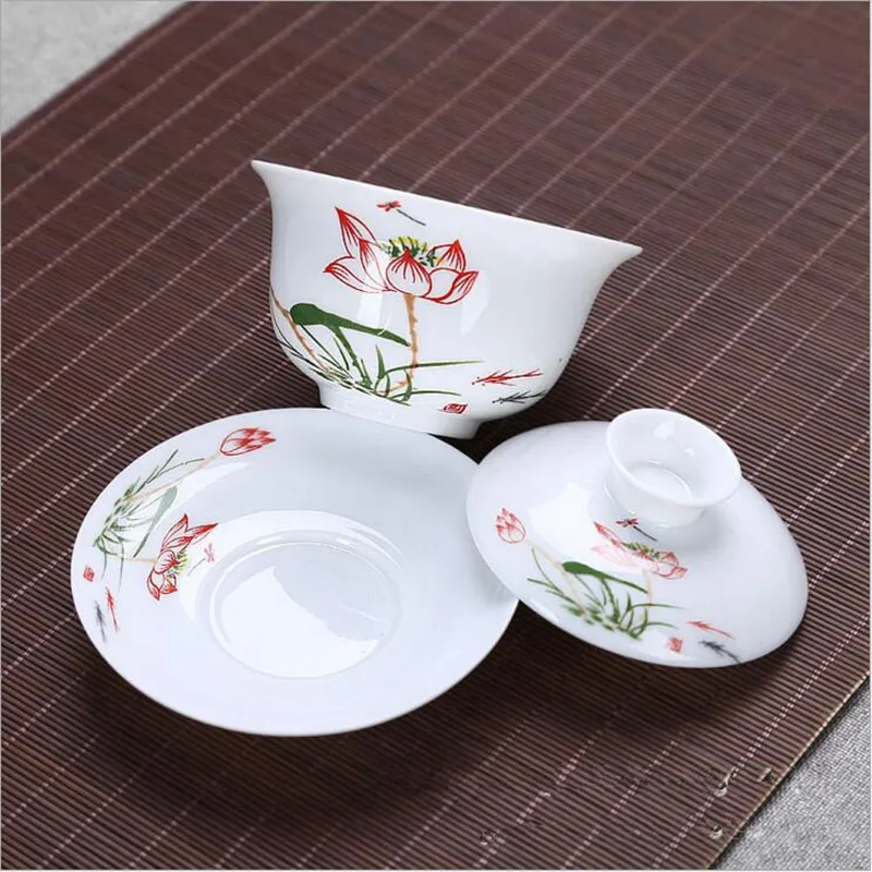 200 мл большая емкость китайский Tureen кунг-фу чайная чаша Gongfu Gaiwan Чайник