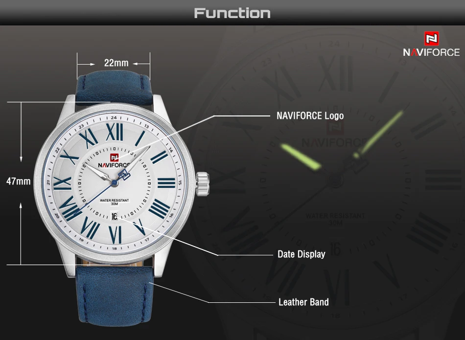 Naviforce Топ люксовый бренд мужские спортивные часы с кожаным ремешком Мужские кварцевые часы с датой мужские водонепроницаемые наручные часы Relogio masculino