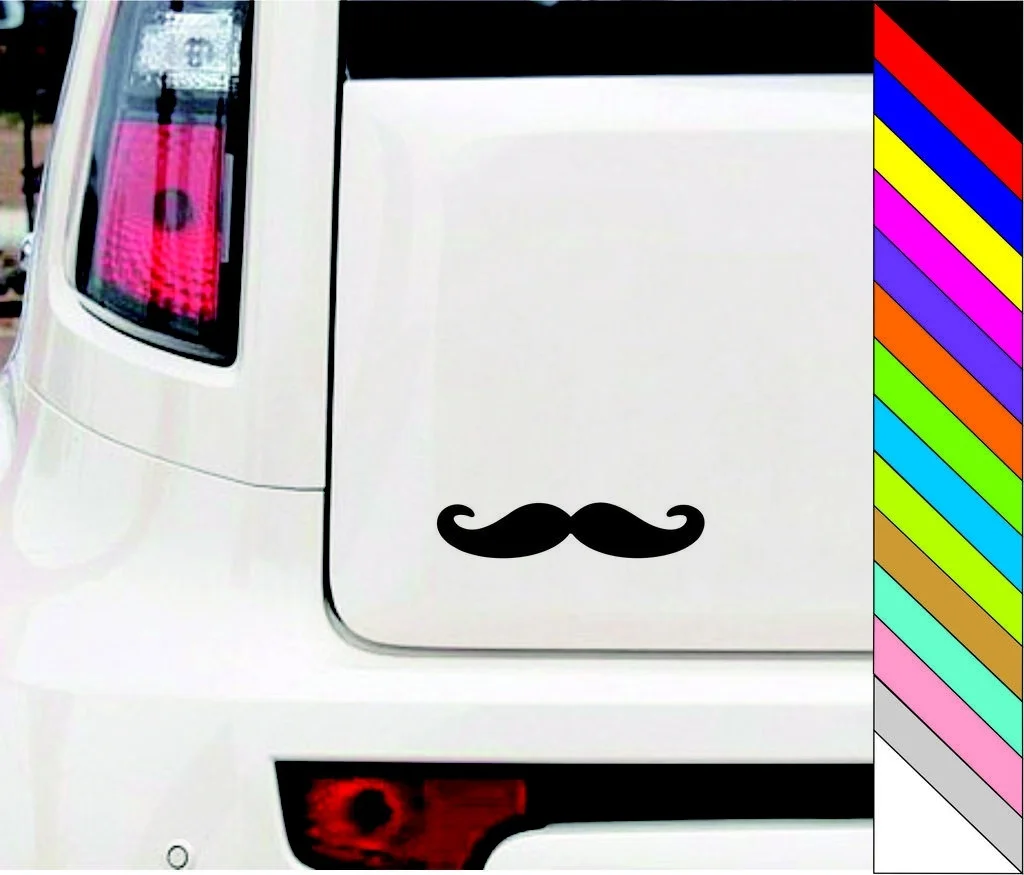 

Mustache Black Vinyl Decal Sticker Window JDM Funny Decals 12x2.5cm