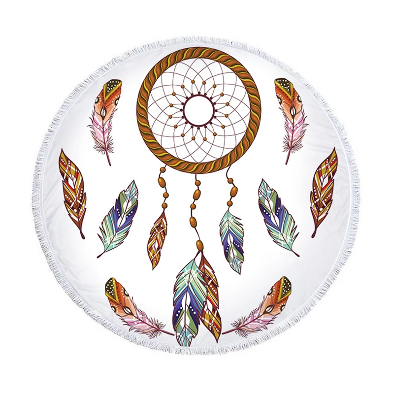 Роскошный Ловец снов гобелен мандалы с кисточками большое круглое пляжное