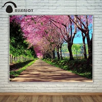 allenjoy photography backdrop cherry blossom pathway natural scenery background photo studio new design camera fotografica