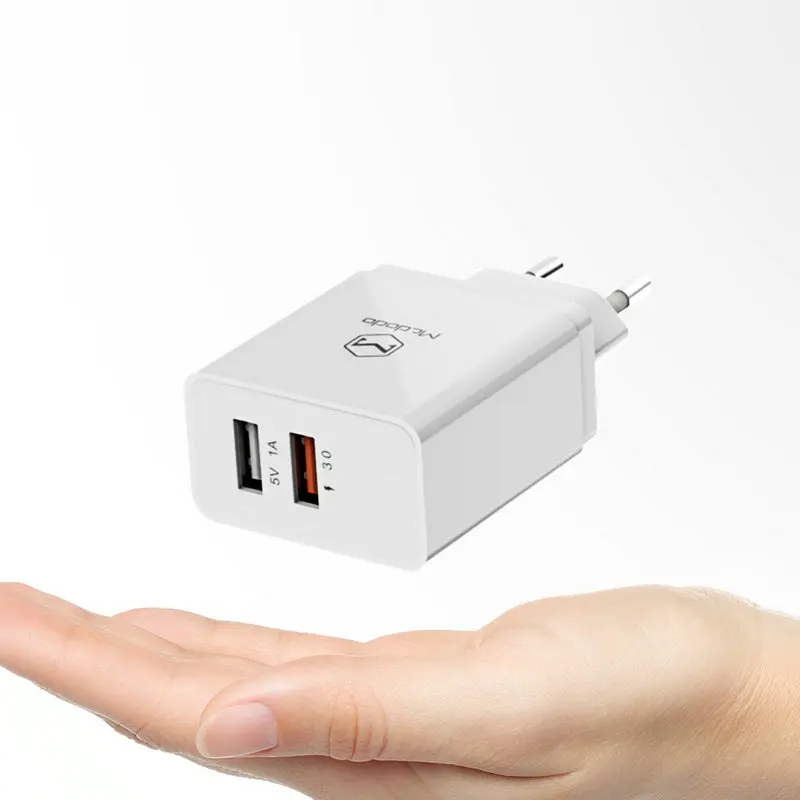 Mcdodo QC 3,0, двойное зарядное устройство USB, настенный адаптер для путешествий, зарядное устройство Qualcomm Qc3.0 для Sumsang, Xiaomi, huawei, EU, зарядное устройство для мобильного телефона - Тип штекера: white