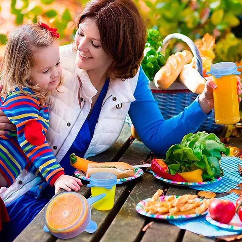 Универсальные силиконовые крышки TEENRA 6 шт. многоразовые для пищевых продуктов