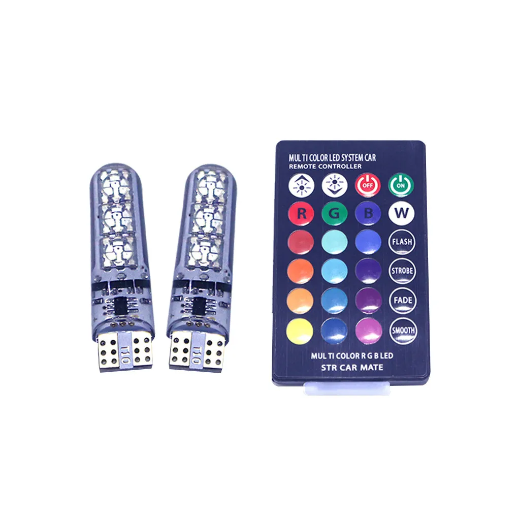 2 шт. RGB Автомобильная ширина лампы T10 силикон 5050 6SMD автомобильная лампа LEDT10