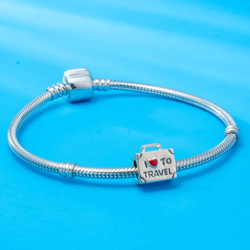 Sambaah I Love to Travel Charm 925 Антикварные бусины из стерлингового серебра подходят для