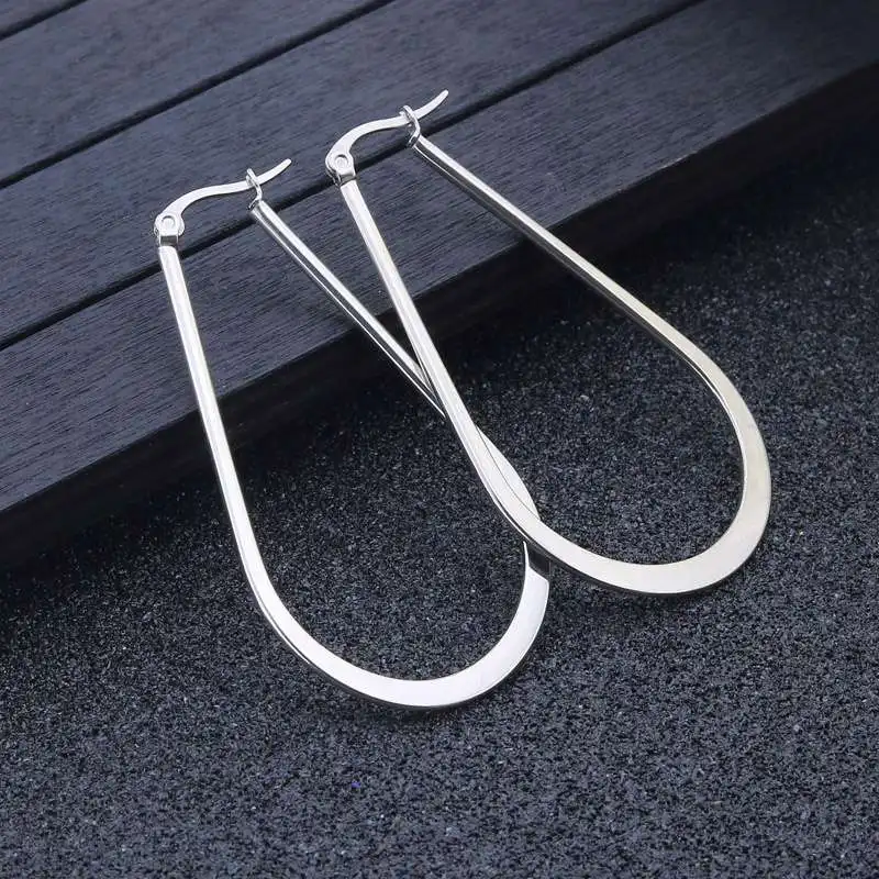 Серьги кольца Semitree из титановой стали крупные ювелирные украшения U образной