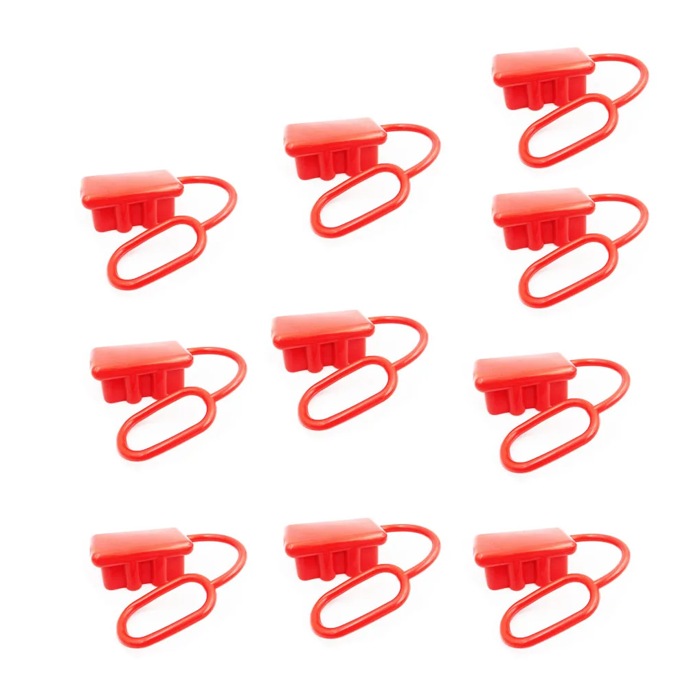 10set x Cover Red 10 компл./лот 600V 50A SH50 разъем двухполюсный медные контакты солнечных панелей Кара Батарея Т-образная ручка, дюймовый стандарт анти-крышка для защиты от пыли - Цвет: 10set x Cover Red