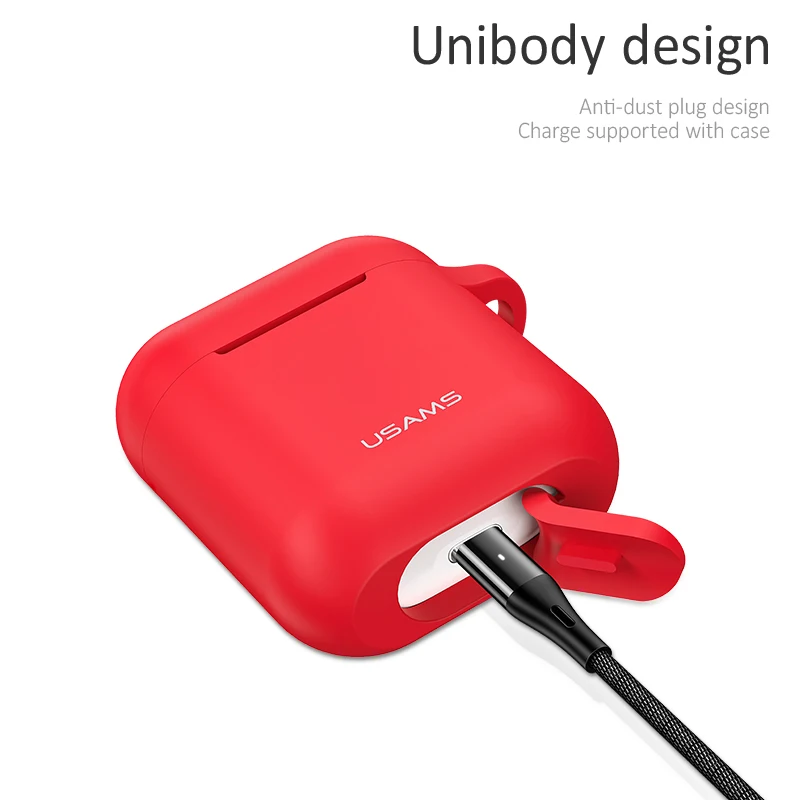 USAMS светящийся защитный чехол для наушников для AirPods чехол для наушников чехол для Apple беспроводные Bluetooth наушники Airpod чехол