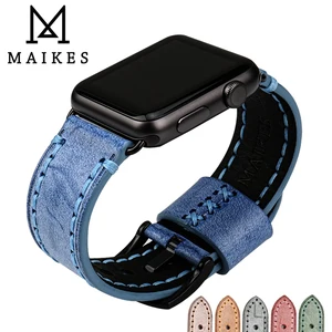 Ремешок кожаный для Apple Watch Band, винтажный браслет для iWatch Series 7 6 SE 5 4 3, 45 мм 41 мм 44 мм 40 мм 42 мм 38 мм