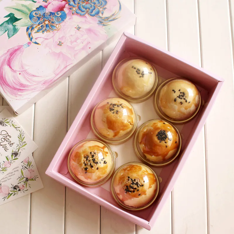 21*14*5 см 5 шт Пион розовая тема печенье mooncake подарочная бумажная коробка макарон