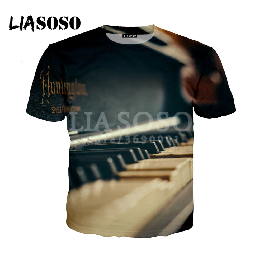 LIASOSO 2018 Новый 3D принт женские и мужские классический дизайн пианино роза цветы