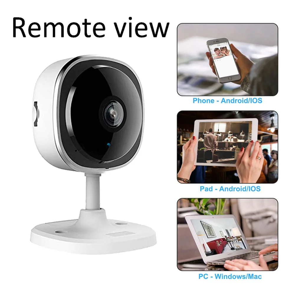 Kingkonghome HD 1080 P рыбий глаз Wi Fi мини беспроводная камера IP широкоугольный CCTV Домашняя