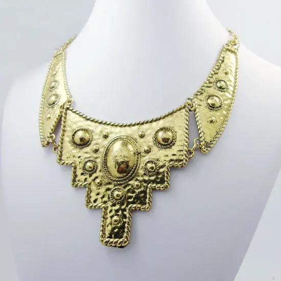 Роскошные золотые узоры ретро Дворцовое ожерелье эффектное женские ювелирные