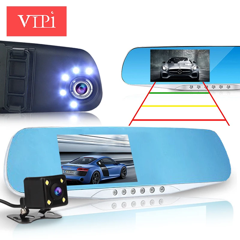 Двойной объектив камеры автомобиля зеркало заднего вида авто DVRs автомобили