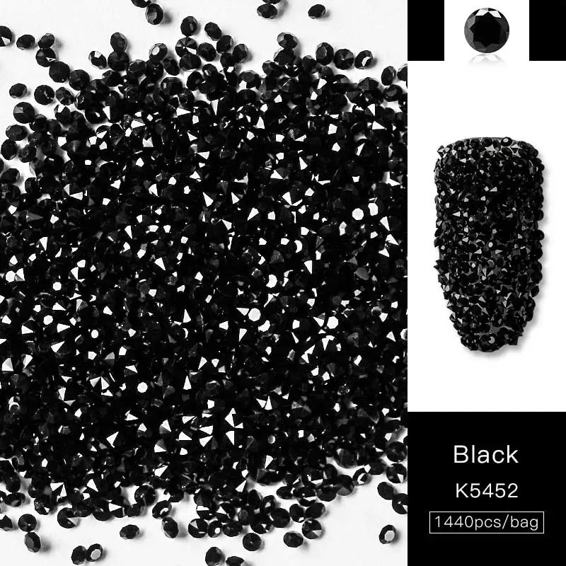 K5452 Очаровательный Бусины для ногтей украшение Micro Nail хрустальный шар 1,2 мм Стразы для дизайна ногтей, 3D нейл-арта украшения 1440 шт./компл - Цвет: K5452