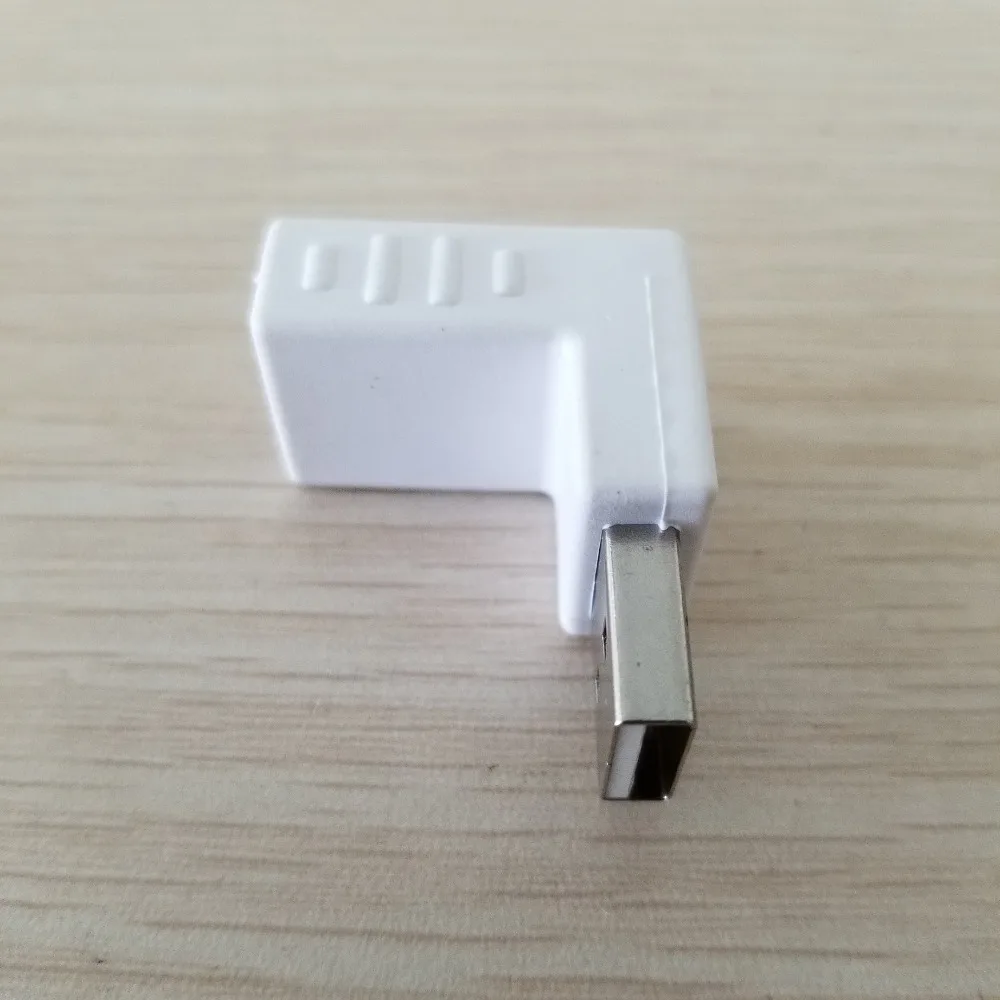 90 градусов вниз локоть правый угол USB 2 0 адаптер папа-Мама Тип A Разъем Белый |