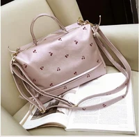 big capacity cherry crossbody bag pu leather women messenger fashion handbag