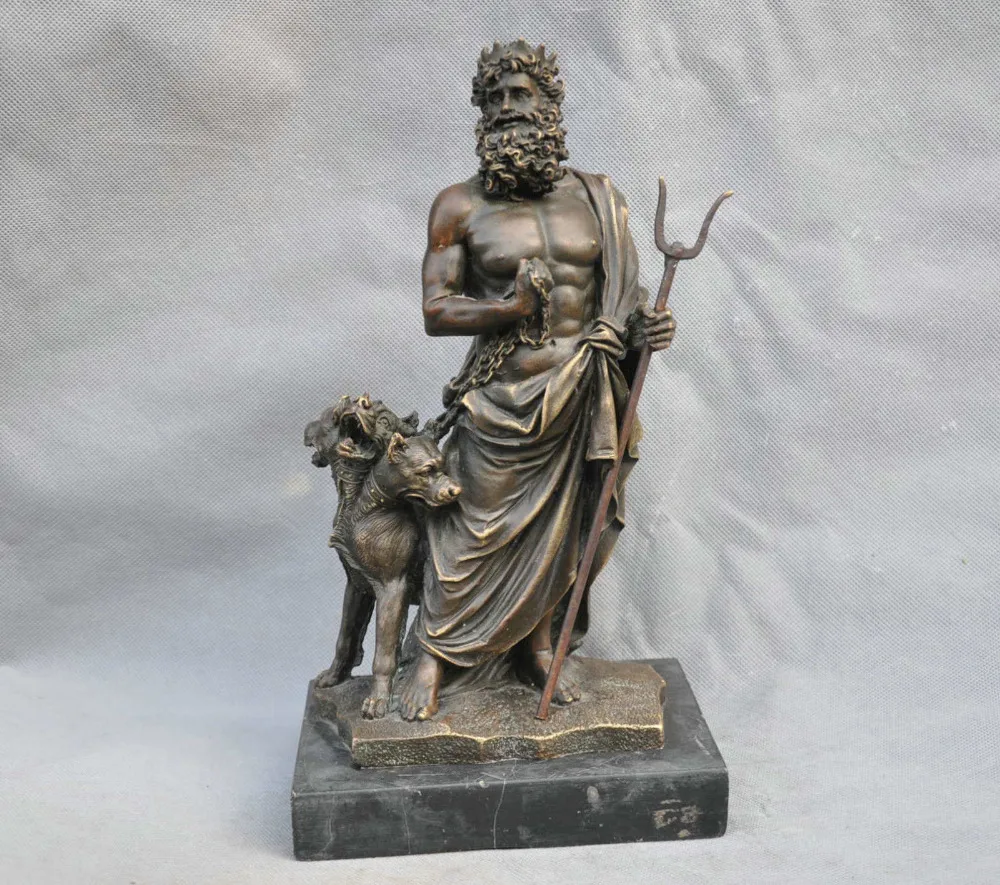 3802 12 Bronze Copper Ancient Greek Mythology Three Hell Dogs Sculpture Statue | Дом и сад