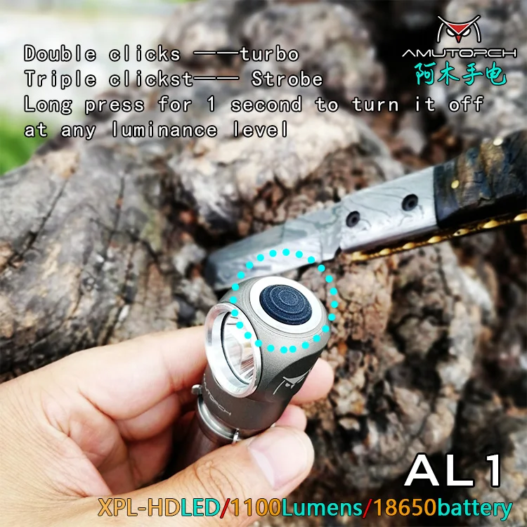 Amutorch AL1 XPL HD 1000LM l-образный Угловой светодиодный фонарик 1*18650 аккумулятор