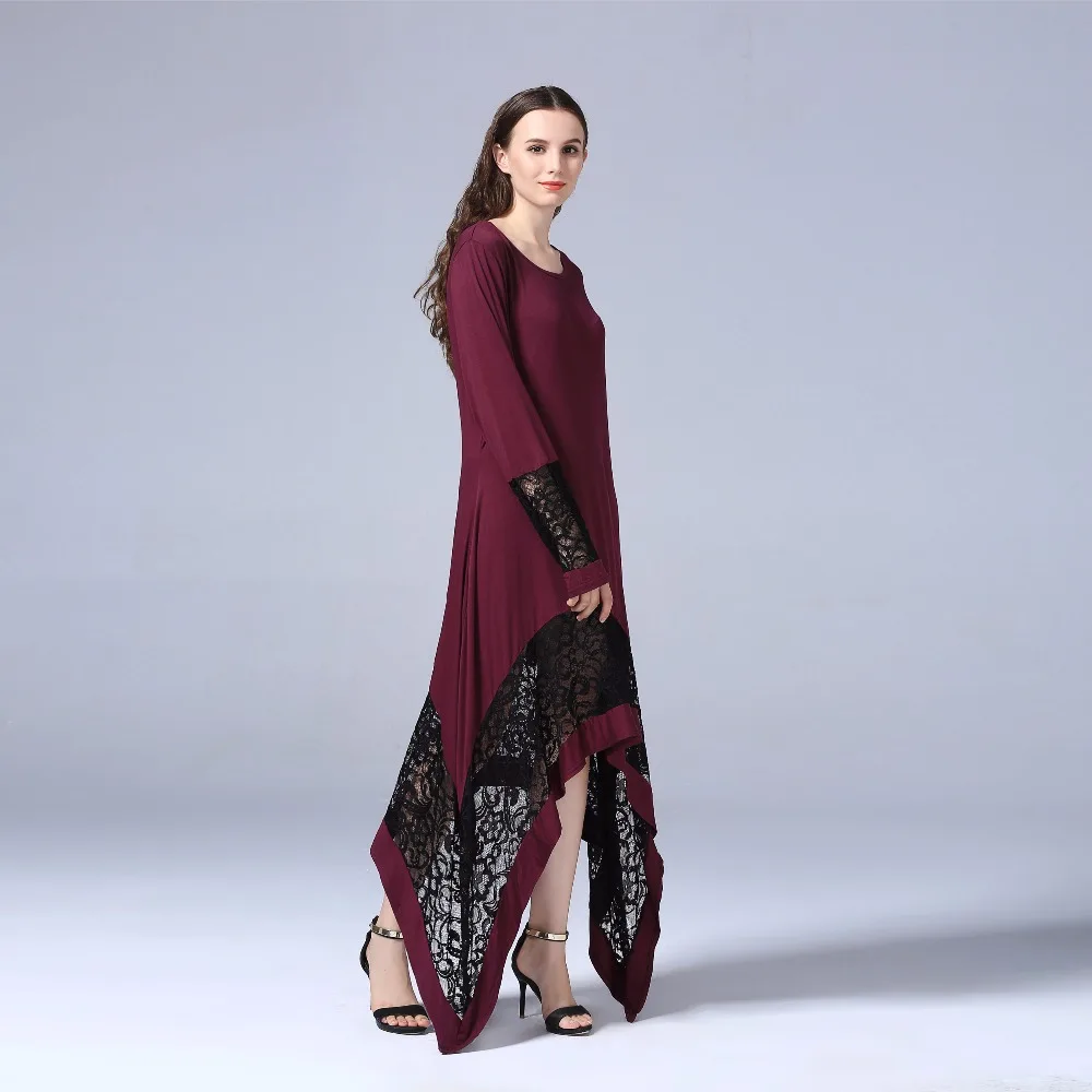 Элегантное мусульманское платье абайя кружевная рубашка открытая одежда для