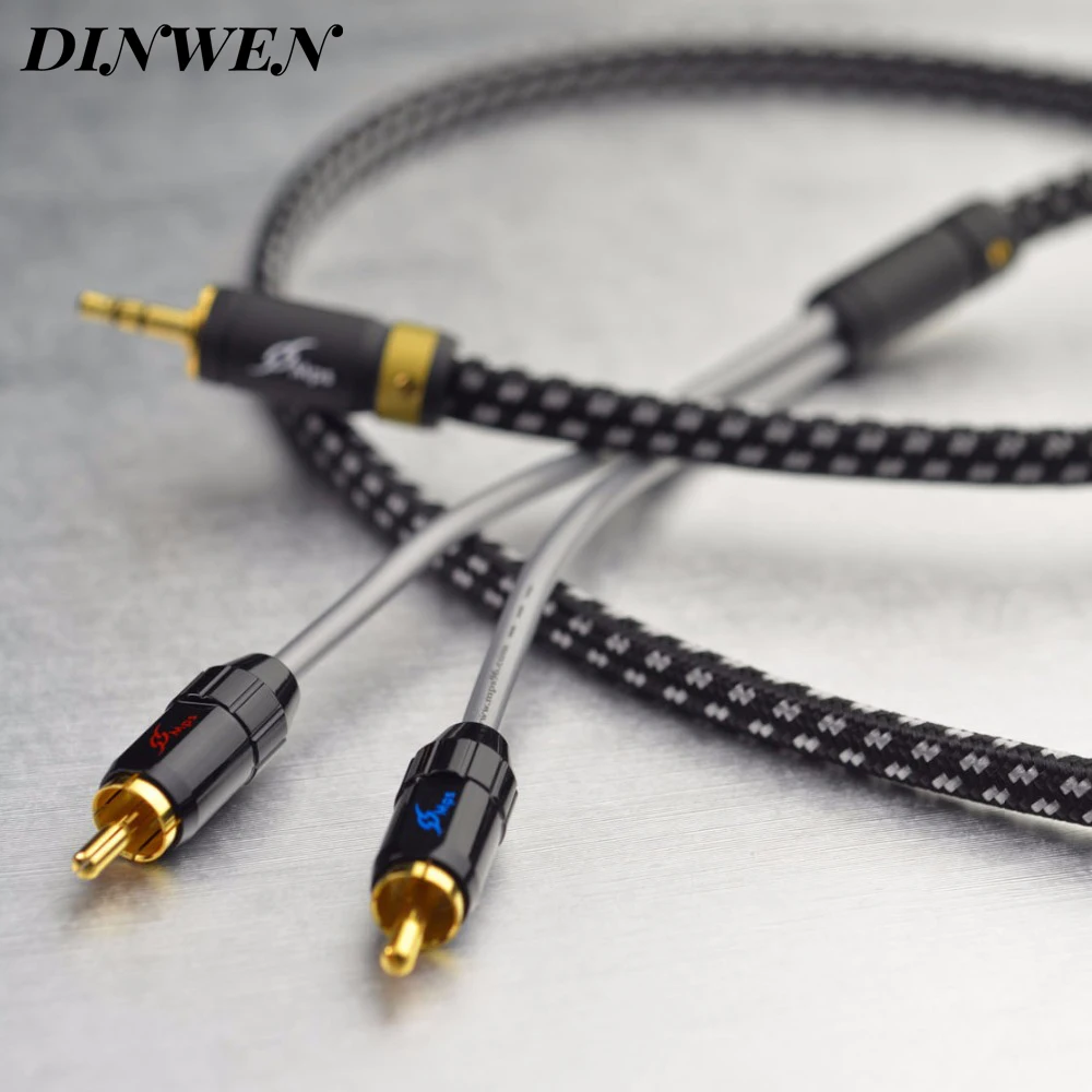 MPS X 7 3 5 мм на 2 RCA Leopard HiFi 99.9997% OCC 24K позолоченный штекер Lotus Plug Audio RAC Male AUX Кабель для