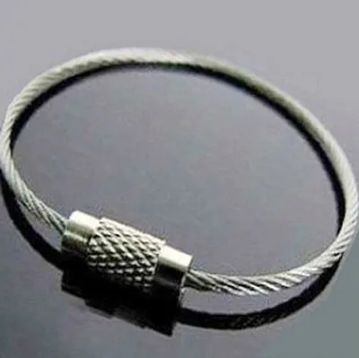 

3pcs/lot Stainless Steel Wire Keychain wire rope key Chain carabiner Cable Key Ring Keyring for Outdoor Hiking