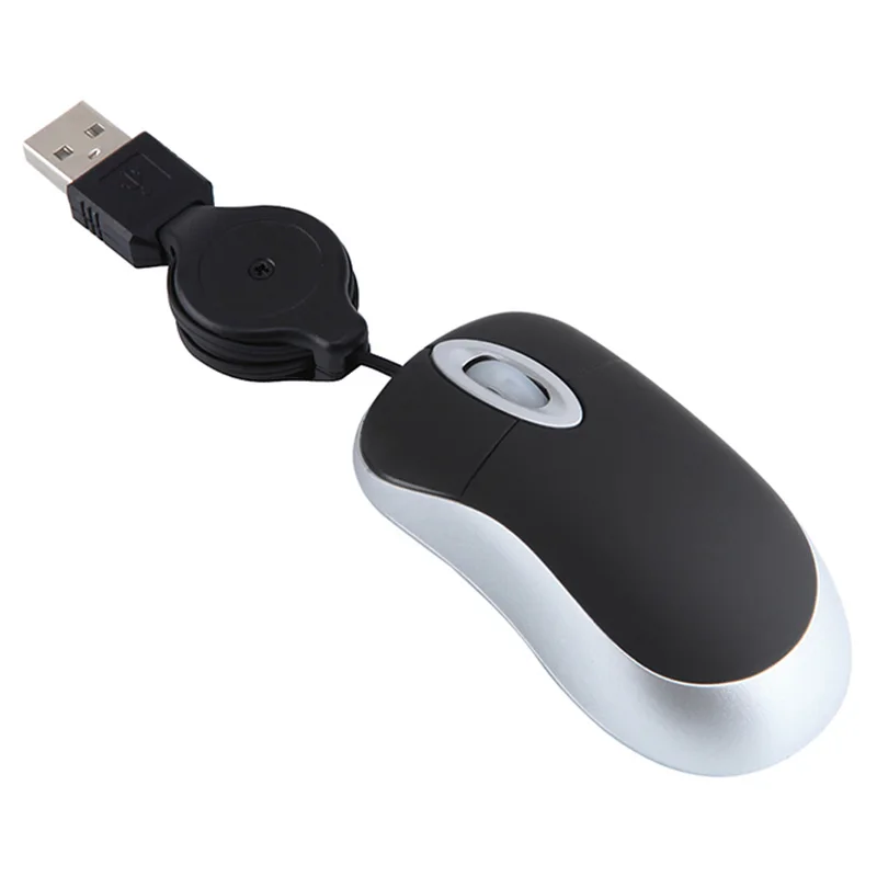 Мини Выдвижной кабель Проводная USB оптическая мышь отлично подходит для детей и