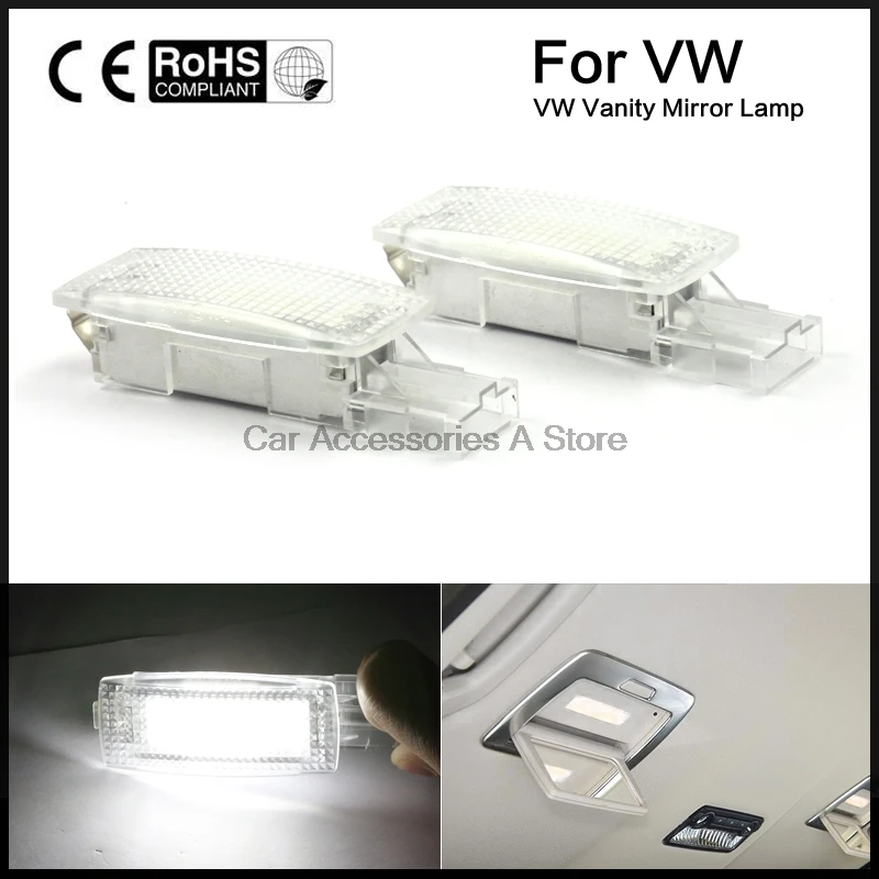 2x LED SMD косметическое зеркало козырек свет подходит для VW Golf PASSAT TIGUAN JETTA SCIROCCO