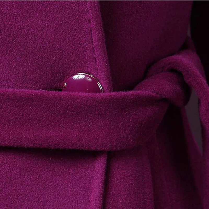 Новинка зима 2017 Женское шерстяное пальто с толстым воротником из лисьего меха