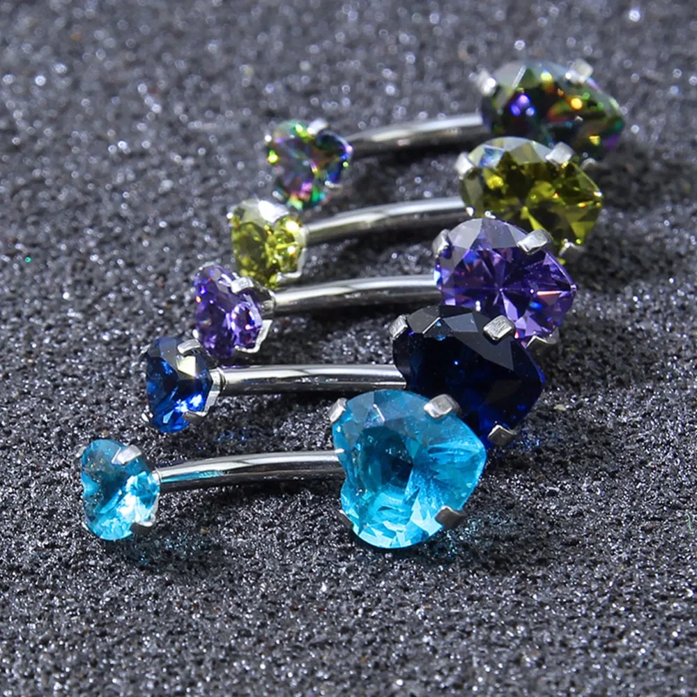 Heart Crystal Belly Button Rings Bar Navel Piercing Jewelry Hot Summer Women Nombril | Украшения и аксессуары