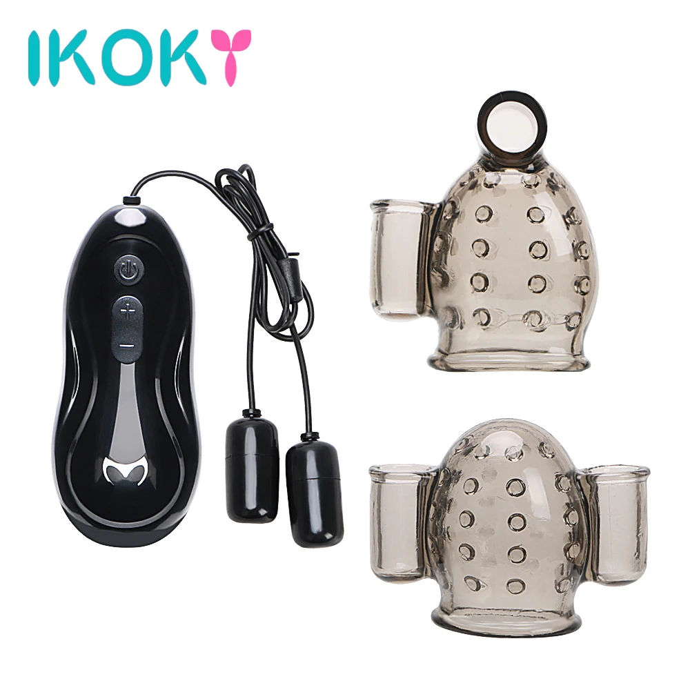 Кольца для пениса IKOKY Вибраторы, тренажер для задержки эякуляции, массажер, секс-игрушки для мужчин, Мужской мастурбатор, массажер для пенис...