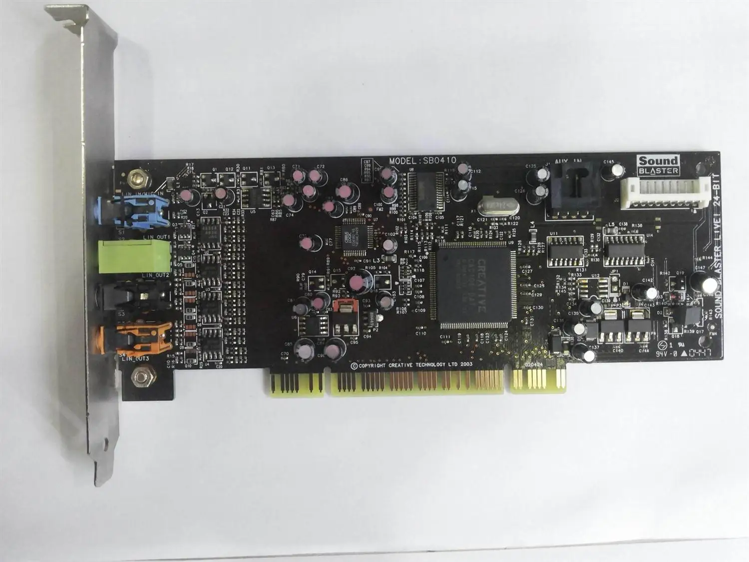 Звуковая карта BLASTER SB0410 PCI 7 1 24-битная звуковая 100% рабочий | Компьютеры и офис